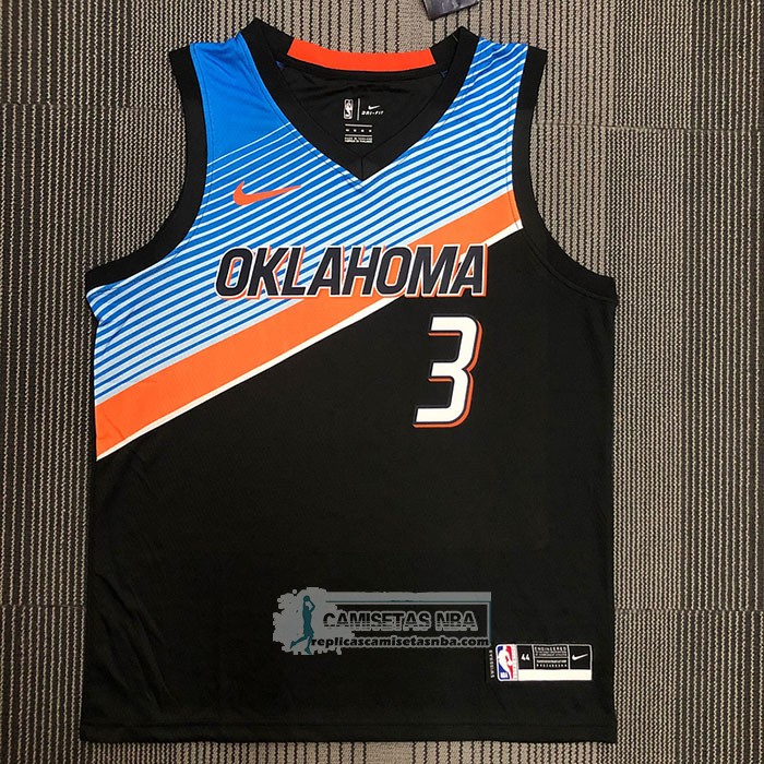 Camiseta Oklahoma City Thunder Chris Paul NO 3 Ciudad 2020-21 Negro